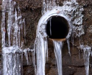 pipe frozen in winter